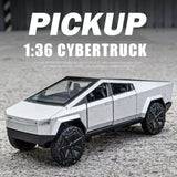 1:36 Tesla Cybertruck Diecast Model Toy Car Sound Light Pickup Truck kids Gift Toy
