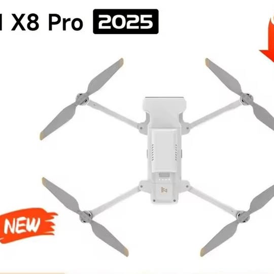 White quadcopter drone with four foldable propellers