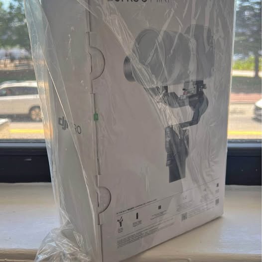 DJI RS3 Mini stabilizer box in clear plastic wrap