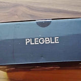 Foldable drone panel with PLEGBLE logo, dark blue and reflective surface
