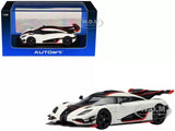 1/64 diecast model sports car, white with red accents and black wheels