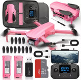Drones with Camera 4k 40 Mins Flight Time GPS FPV Brushless Motor W/32GB TF Pink Drone