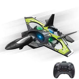 RC mini jet drone with camera, green and black foam plane, with remote controller