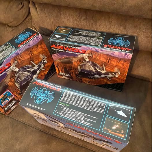 AOSHIMA air wolf diecast model SGM-08 box with aircraft artwork and blue branding