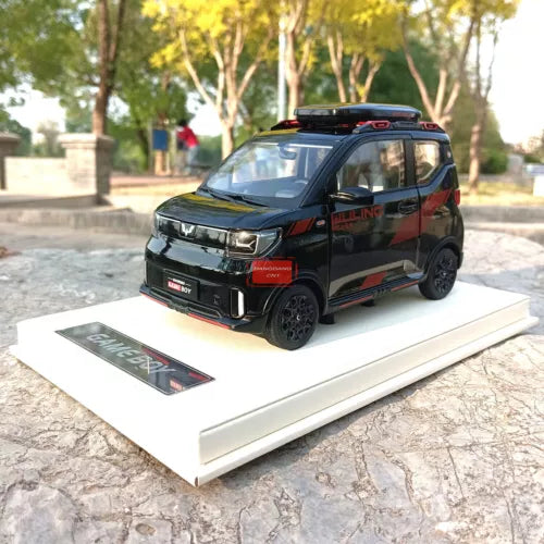 1:18 Wuling GAMEBOY black diecast model car on display base