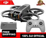 DJI FPV drone with camera and gray remote controller, battery pack included