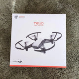 DJI Tello mini drone retail box with illustrated foldable quadcopter