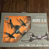 Stunt drone retail package showing drone illustration and product labels