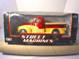 Red and cream 1940 Ford pickup diecast truck, 1:24 scale, in box