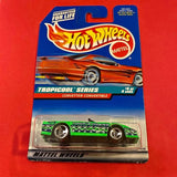 Vintage Hot Wheels Collectible Green Corvette Convertible 4/4 Diecast Tropicool Sports Car #696 Ships to you