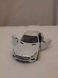 Gray 1/36 scale diecast toy car model with front grille and headlights