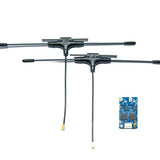 FPV drone receiver module with dual antennas and blue circuit board