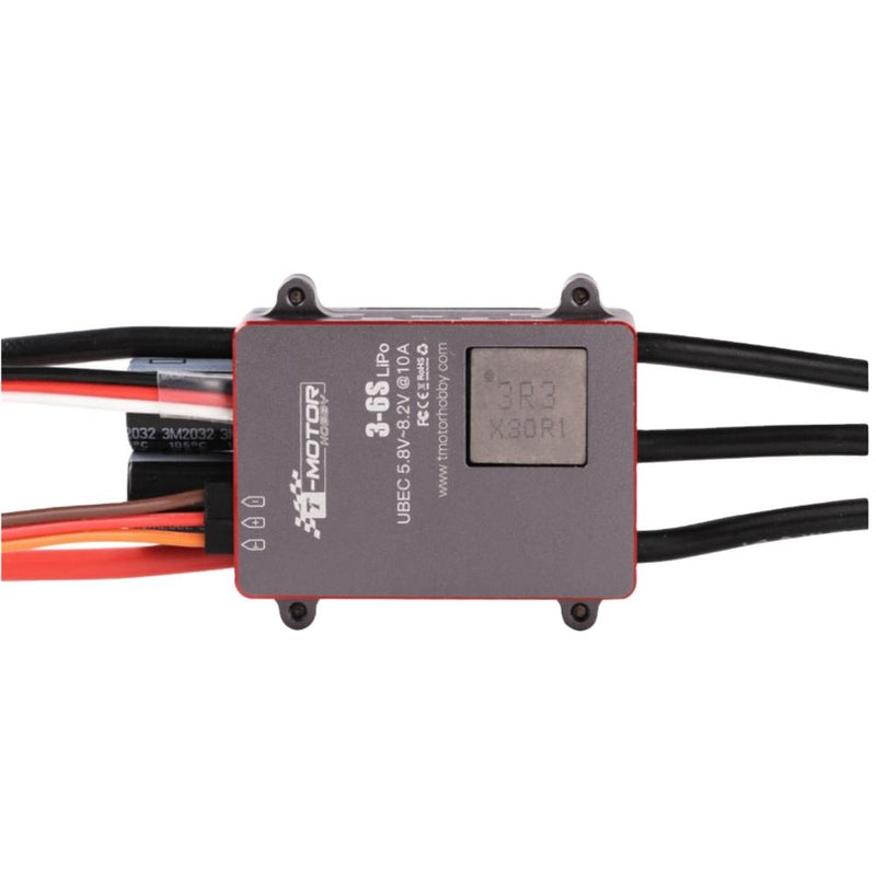 Electric RC speed regulator controller module with red and black wiring, rectangular case