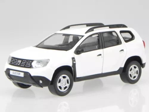 White diecast SUV model car in front three-quarter view, with grille and headlights