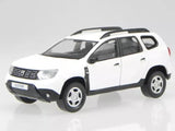 White diecast SUV model car in front three-quarter view, with grille and headlights