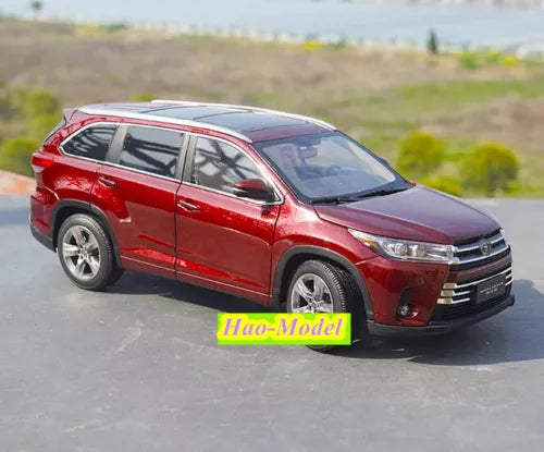 1:18 Toyota Highland 2018 alloy diecast SUV model, red, front 3/4 view