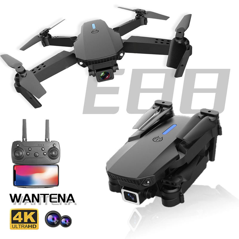 2025 Cheap Beginner Drone 10 Minutes 4 Axis WiFi Flight Controller LED Dual Camera 4K Video VTOL E88 Pro RC Drones Drone