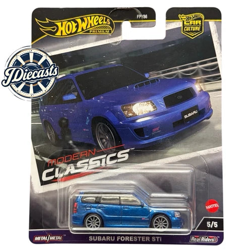 Blue Subaru Forester STI 1:64 diecast car in blister pack