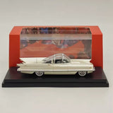 White classic Lincoln diecast model car in red display case