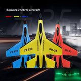 Foam RC fixed-wing fighter plane toy set with blue, yellow, and red aircraft