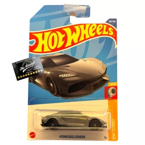 1:64 diecast car model in blister pack, dark bronze Koenigsegg Gemera, Hot Wheels