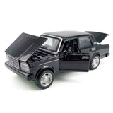 1:32 Lada VAZ Toy Car Diecast Metal Model Car Light Sound Boys Kids Gifts Black Parts
