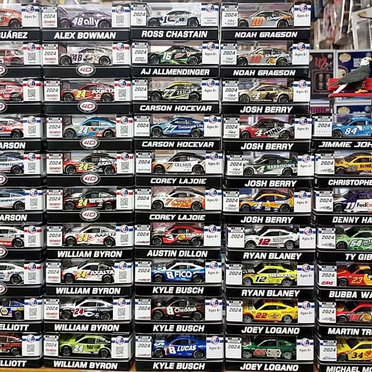 NASCAR 2024 1/64 diecast cars in blister retail boxes