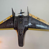 FPV drone wing with black central fuselage and dual vertical stabilizers