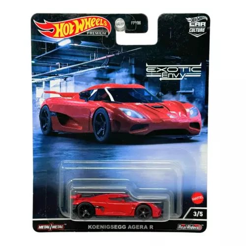 Hot Wheels diecast sports car blister pack, red Koenigsegg Agera R, 1:64
