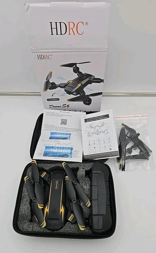 HDRC 4-axis drone kit, black drone with manuals and spare prop guards