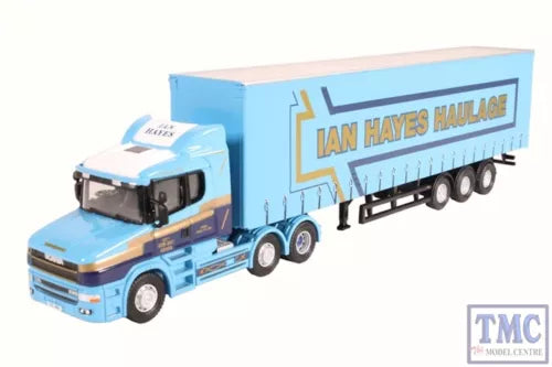 Light blue diecast curtainside truck model with Ian Hayes Haulage trailer