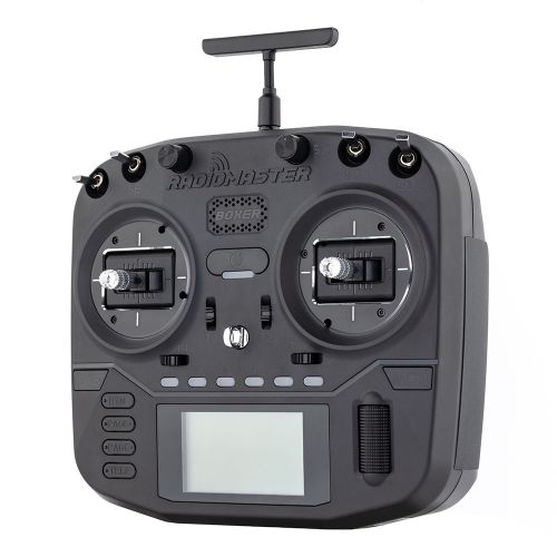 RC smart remote control with screen, dual thumb sticks, and antenna
