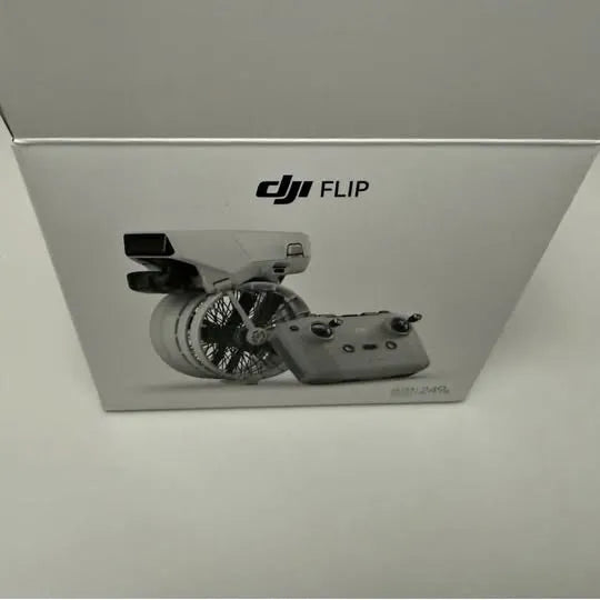 DJI Flip folding drone in retail box with product view