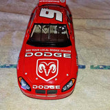 Kasey Kahne diecast race car, red front with grille and Dodge branding