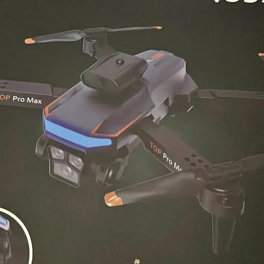 Drone P19 Pro with front camera, foldable arms, and blue LED lights
