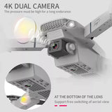 YELANGU foldable drone with dual 4K camera and front lens detail