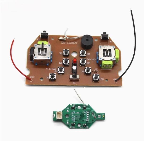 RC quadcopter DIY circuit board kit with green controller module