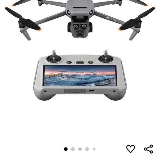 Drone controller with joystick, buttons, and color screen display