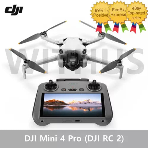 DJI camera drone with remote controller, quadcopter with 4 propellers and built-in camera