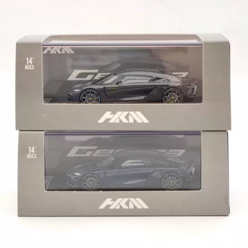 1:64 Koenigsegg Gemera diecast model car, boxed two-pack with window display