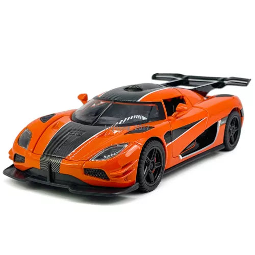 1:32 Koenigsegg One:1 diecast model car toy, orange with black accents