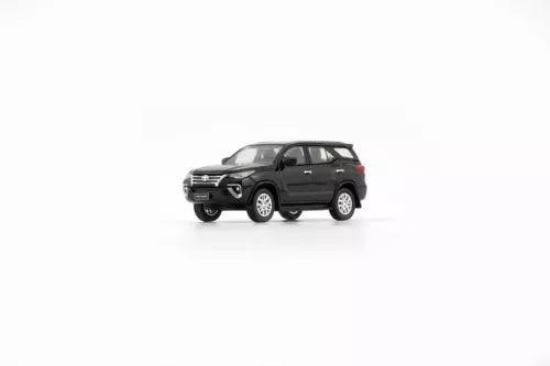 Black 1:64 scale Toyota Fortuner 2018 diecast car model