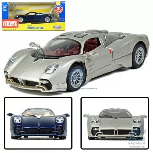 1:32 Pagani Utopia alloy diecast model car in light silver with red interior