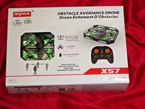 SYMA X57 obstacle avoidance drone box with remote controller graphic