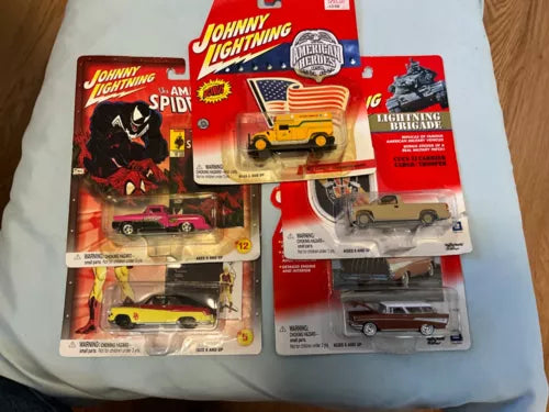 Johnny Lightning diecast vehicle set, blister pack with several vehicles