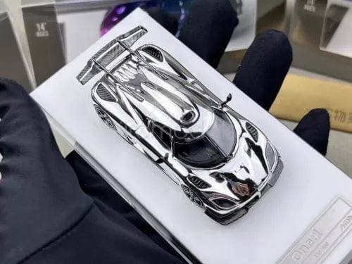 Electroplated silver 1:64 racing sports diecast metal car model