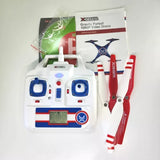 Remote control for gravity pursuit drone, white with red and blue buttons and sticks.