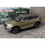 1:18 diecast model car, beige SUV with detailed headlights and alloy-style wheels