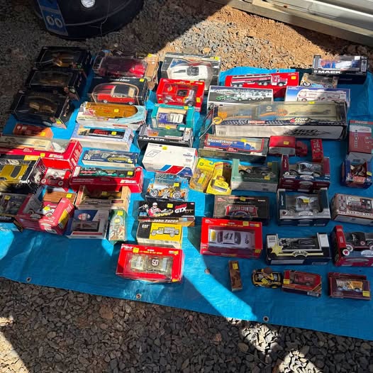 Diecast metal toy vehicles collection with boxed cars, trucks, planes
