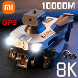 GPS drone with 8K triple cameras, foldable prop arms, and front sensors